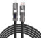 4 in 1 USB Cable with LED Display,PD 65W Multi USBC Charger Combo Type C/USB A Metal Ports for iPhone iPad MacBook Samsung