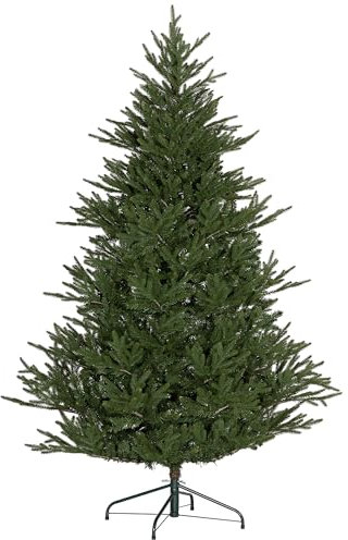 HOMCOM 6ft Artificial Christmas Tree with 2380 Tips, Metal Base, Realistic Hinged Xmas Tree, Easy to Assemble, Green