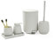 GAHEFY Badset Badezimmer Zubehör Set Beige, Badausstattung Sets Deko, 5 Teiliges Bad Set - Seifenspender Zahnbürstenhalter Schminktablett Klobürste und Mülleimer Set für Bad (Beige)