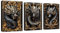3Pcs Encadré Impressions sur Toile Dragon sculpté en or noir Tableau Murale Decoration Salon Photo sur Toile Image sur Toile Peinture 3D Animal Gragon Tableaux Chambre Maison 30x40 cmx3(90x40 cm)