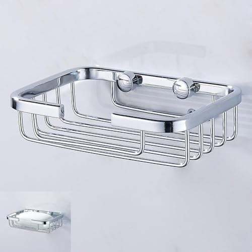 Stainless Steel Soap Dishes for Shower, Shower Soap Holder Wall Mount, Waterproof and Rustproof Bathroom Soap Saver Tray for Shower, Bathroom, Bathtub, Kitchen Sink, 120x85x30mm