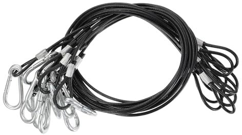 Housoutil 10pezzi Cavo Di Acciaio Inossidabile Con Molla Filo Sicurezza Antiruggine Per Illuminazione Palco e Lampade