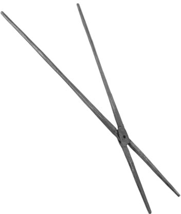 Alipis Schwere Schmiedeeiserne Kaminzange Vielseitiger Müllgreifer mit Langem Griff für Starkes Greifen von Feuerholz und Brennstoff für Outdoor Einsatz und Haushalt