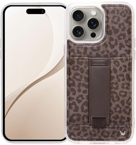 Walli Cases Wallet Phone Case for iPhone 15 Pro, Card Holder Kickstand | Protective Case Holds Up to Two Cards with Built-In Kickstand & Finger Strap for a Secure Grip & Everyday Convenience