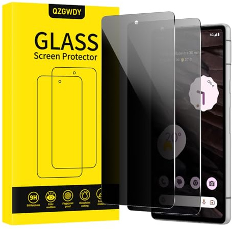 QZGWDY Verre Trempé Anti-Espion pour Google Pixel 7a, Lot de 2 Film Protection Écran Vitre Protecteur Protege Sans Bulles, Dureté 9H, Facile à Installer
