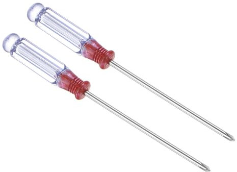 TOP-VIGOR 2pcs Mini Phillips Screwdriver 3mm Cross Head 128mm Length, Small Precision Screwdrivers with Non-Slip Handle for Electronics, Glasses, Watch, Computer and Small Appliance Repair