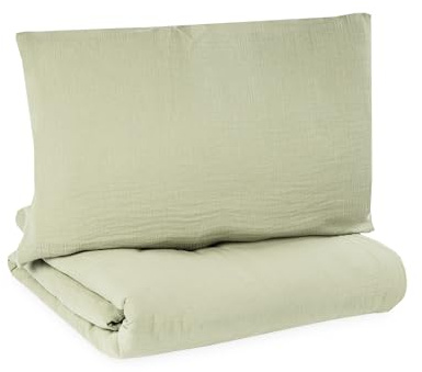 Julius Zöllner Bettwäsche Musselin lime, Gr. 100x135 und 40x60 cm, Kinderbettwäsche, Schadstoffgeprüft