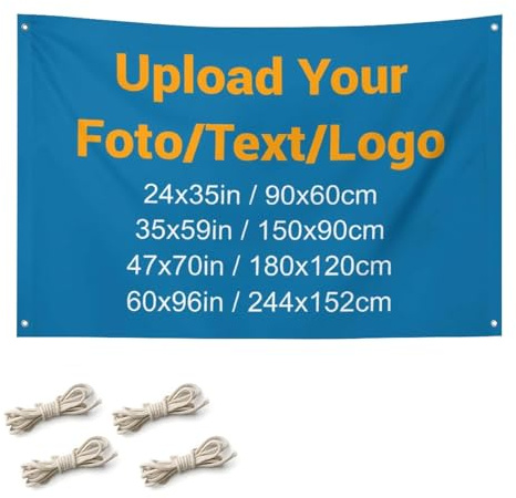 Banner Selbst gestalten, Personalisierte Banner, Werbebanner, Foto/Text/Logo, Outdoor Indoor, Passen Sie Ihr Geburtstagsfeiern, Abschlussfeiern, Festivalveranstaltung (60x90cm(24x35in))