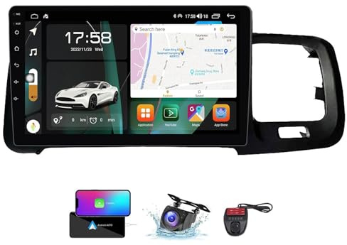 ZZPHKK Android 13 Radio Coche GPS para Volvo S60 V60 2011-2020 Radio 2 DIN con Pantalla de 9 Pulgadas/FM Dab+ RDS Carplay/Android Auto Bluetooth 5.0 DSP 4G WiFi + Cámara Trasera DVR(NF-7)