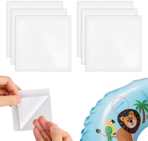 Ztolbriy 6 Stück 10x10cm Flicken Pool Selbstklebend TPU Pool Unterwasser Flicken Reparaturset Wasserdicht Transparent Langlebig Flicken für Pool Schwimmring Matratze Hüpfburg Outdoor