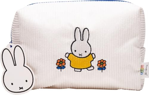 The Crème Shop Miffy Perfect Travel Makeup Bag, Cute Zipper Pouch, Spacious, Durable, Lightweight Cosmetic Organizer, Official Miffy Design, With Hang Tag & Printed Label