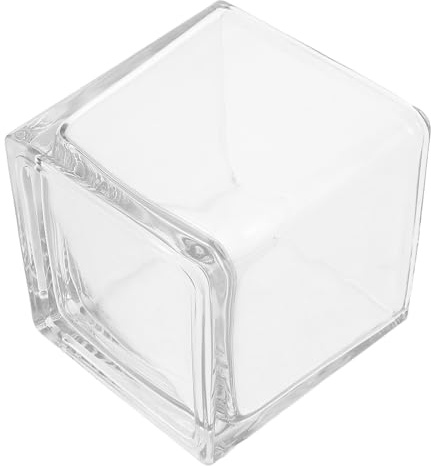 Yardenfun Jarrón de Cristal Cuadrado Transparente para Plantas Hidropónicas y Flores, Diseño Moderno, Material Vidrio Resistente, Adecuado para Centros de Mesa y Decoración de Bodas