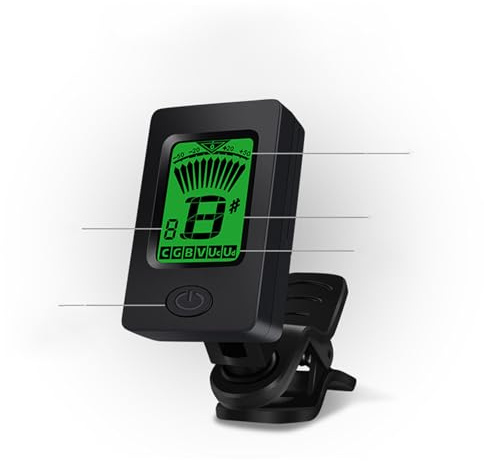 Gitarren-Stimmgerät Digitales Stimmgerät für Saiteninstrumente | LCD-Display Bass-Tuner Für Gitarre, Violine, Ukulele, Spieler, Musiker, Einsteiger, Musikbegeisterte, Tonstudio sowie