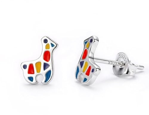 Lama Ohrstecker 925 Sterling Silber, Bunte Alpaka Ohrringe Damen Boho Style | S925 gestempelt, Nickelfrei, Für Damen & Mädchen, Süß & Niedlich, Bunter Naturinspirierter Schmuck, Geschenkbox inklusive