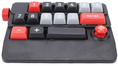 Sxhlseller Pavé Numérique Mécanique, 19 Touches, Clavier Numérique Filaire USB Remplaçable à Chaud avec Touches Macro Programmables et Contrôle par Joystick, pour PC, Ordinateur Portable, (Black)