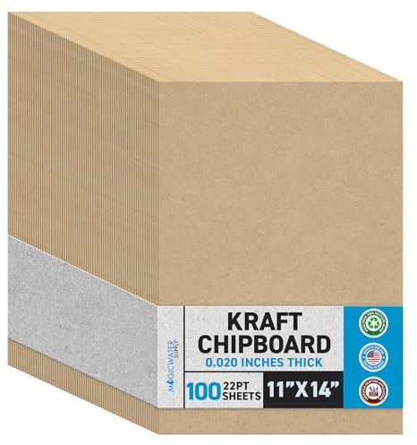 100 Blatt Spanplatte 27,9 x 35,6 cm – 22pt (Punkt) Leichtes braun Kraft Karton Scrapbook Blatt & Bilderrahmen (.022 Bremssattel Dick) Papier Board | Magicwater Netzteil