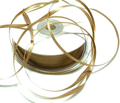 CaPiSo 100m Satinband 3mm Schleifenband Geschenkband Dekoband Satin Hochzeit Weihnachten Weihnachtsband (Taupe)