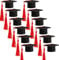 Hicarer 12 Pack 2024 Mini Graduation Caps with tassels Grad Hat Cake Wine Bottle Toppers for Graduation Party Decorations(Red)