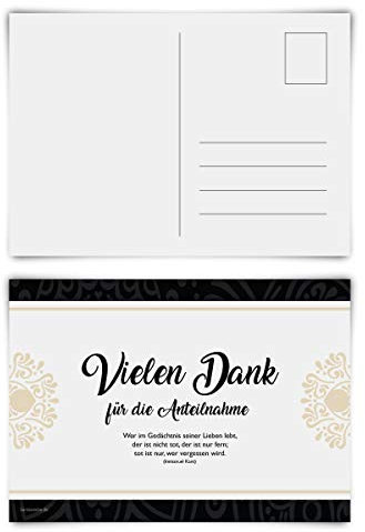 Trauerkarten Trauer Danksagungen 12 Stück Karten Set - Abschied Postkarten