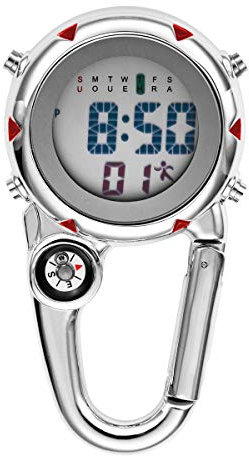 JewelryWe Digital Taschenuhr mit Karabiner Karabineruhr Pocket Fob Gürtelclip Uhr für Ärzte, Krankenschwestern