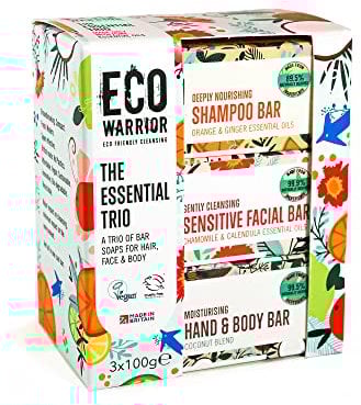 Eco Warrior Soap Gift Set - Vegan, Cruelty Free, No SLS or Parabens, Little Soap Company Essential Trio Body & Hand Soap Bars,Gifts for Him or Her, 3 x 100g