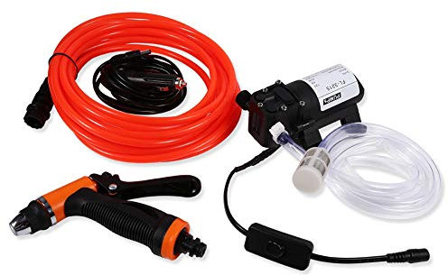 12v 80w 130psi Idropulitrice Portatile Ad Alta Pressione, Pompa Acqua Auto Lavatrice Elettrico Autolavaggio Auto Con Pistola a Spruzzo Tubo Flessibile Lavaggio Auto Casa Giardino, Pistola Da