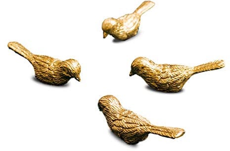 TentHome 4er Set Vintage Kommodenknöpfe Möbelknopf Möbelknauf Möbelgriff Messing Vogel Dekorative Schubladengriff Möbelgriff für Schublade Garderobe Schrank Gold