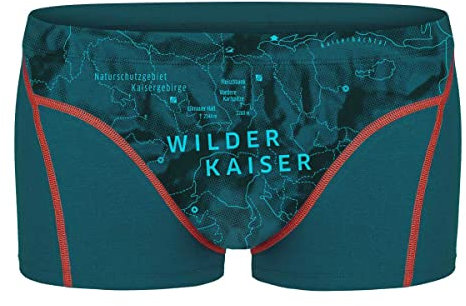 EIN SCHÖNER FLECK ERDE. M Wilder Kaiser Boxer Blau - Nachhaltige trendige Herren Bio-Baumwoll Boxershorts, Größe L - Farb
