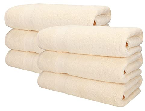Betz 6 Stück Saunatücher XXL Badetuch Liegetuch Strandlaken Saunahandtuch Premium Frottee 100% Baumwolle Größe 70 x 200 cm Farbe beige