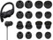 Powerbeats Pro Ohrstöpsel, 4 Größen, Ersatzteil, weich, flexibel, geräuschreduzierend, Silikon, Gummi, Ohrstöpsel, Flügelhaut-Zubehör, kompatibel mit Beats Flex/BeatsX, Schwarz, 8 Paar