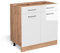 Vicco Küchenunterschrank R-Line, Weiß Hochglanz/Goldkraft Eiche, 80 cm ohne Arbeitsplatte