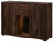 MASSIVMOEBEL24.DE | BARK by WOLFMÖBEL - Highboard aus Massivholz #214 inkl. LED-Beleuchtung | Akazie - Dunkelbraun, lackiert | 145 x 40 x 101 cm | 6 Fächer - 2 Schubladen | echte Baumrinde