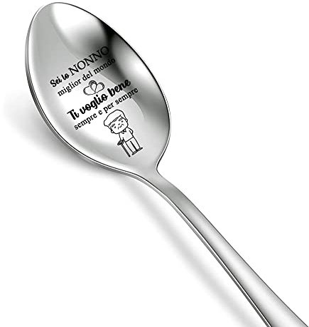 FCZIVA Cucchiaio da Zuppa di Caffè Nonno Compleanno Cucchiaini Festa del papà Ricordo Personalizzato Ringraziamento Natale Grazie Nonno Apprezzare Pensionamento della Nipote