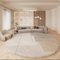 Tospass Teppich Rund 200 cm Hochflor Beige Weiß Grau Wohnzimmer Kurzflor Flauschig Waschbar Modern Boho Teppich für Schlafzimmer Deko Kinderzimmer Küche Outdoor Carpet