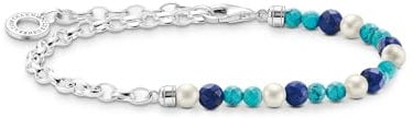 Thomas Sabo Armband mit blauen Steinen und Perlen 925 Sterling Silber A2100-056-7-L17