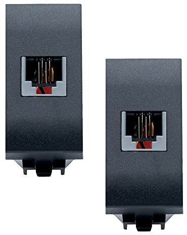 BRATEK - Set 2 - Presa telefonica da muro rj11 compatibile con presa rj11 bticino Living - Prese a muro presa telefonica ticino