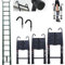 Scala telescopica 3,2 m con ganci, 10,5 m nera multiuso pieghevole in alluminio scaletta pieghevole pieghevole estensione scala scala allungabile portatile soppalco leggero, capacità 149,7 kg, EN131