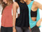 Damen Trainieren Fitness Tanktops Abgeschnitten Ärmellos Fitnessstudio Yoga Betrieb Sportlich Hemden Color Schwarz-Blau-Orange M