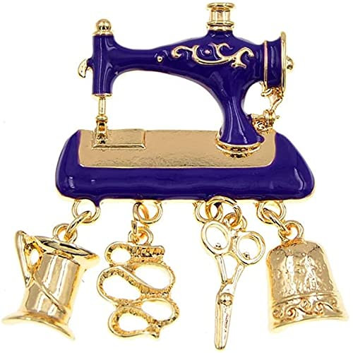 ZEDARO Brosche Emaille Nähmaschine Brosche Legierung Mode Broschen für Frauen Lila Farbe Pin 5.54.1cm