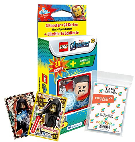 Bundle mit Lego Avengers - Serie 1 Trading Cards - 1 Blister + Exklusive Collect-it Hüllen