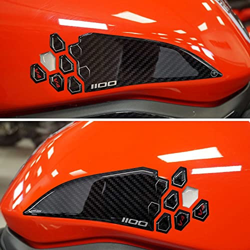 labelbike - 2 3D Harz Aufkleber für Motorrad Tankseiten Schutz kompatibel mit Ducati Diavel v4 2023