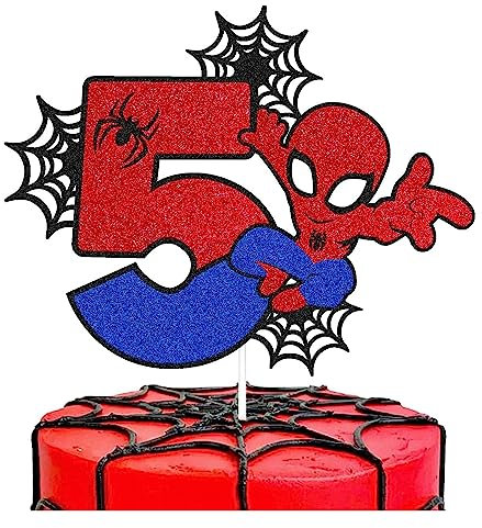 YOOYEH 1 PCS Party Cake Toppers, Cartoon Movie Themed Happy Birthday Party Supplies Decorations for Boys Girls Decorations (1th) (1th) (5th)