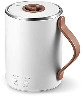 FairUo Kettles for Boiling Water, 350Ml Cooking Pot Stainless Steel Inner Dessert Stewinghine Multi Cooker Preserving Pot Portable Kettle Boil-Dry Protection, Stainless/White