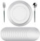Tioncy Runde Papier-Tischsets, dekorative Einweg-Tischsets, Tischmatten für Esszimmer, Hochzeit, Tischdekoration, Zuhause, Bankett, Neujahr, festliche Party, Geburtstag, Urlaub (Silber, 50)