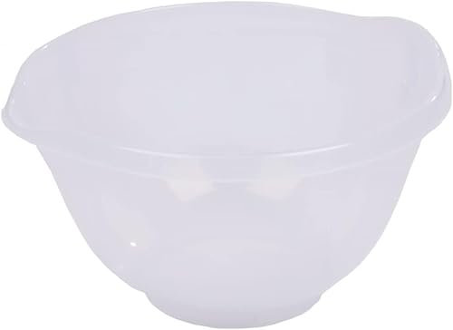 Large Mixing Bowls Non-Slip Soft Grip Clear Plastic Mixing Bowl Microwave and Dishwasher Safe, Compact Stackable 2 Liter, 4Liter, 7 Liter Capacity (7 Liter)