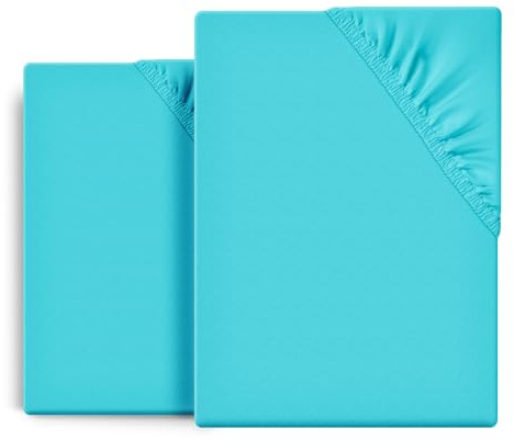 Beautex 2er Set Spannbettlaken Jersey Baumwolle Standard 100x200x30 cm