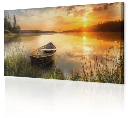 decomonkey Akustikbild See 135x45 cm 1 Teilig Teilig Kunst Akustikpaneele | Akustikdämmung, Schallschlucker, Schallabsorber, Schalldämmung, Akustikplatten, Wandbild, Schallschutz, Leinwand, für