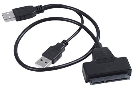 Wresetly CâBle Adaptateur USB 2.0 vers SATA 48Cm pour Disque Dur Externe SSD de 2,5 Pouces