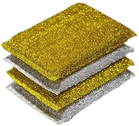 Gatuida 24stücke Teiliges Glitter Reinigungsschwamm Gold Und Silber Langlebige Haushaltsschwämme Mit Starker Saugfähigkeit Und Elastizität Für Küchen Badreinigung Robuste Scheuerpads