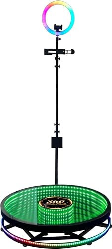 CNOAHGHN 360 Photo Booth Machine With Air Case Stand on Remote Control Automatic Slow Motion 360 Spin Photo Camera Booth